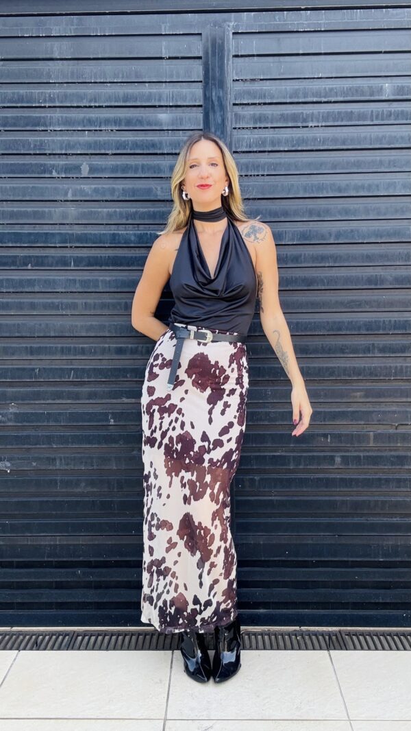 SAIA MIDI COW PRINT