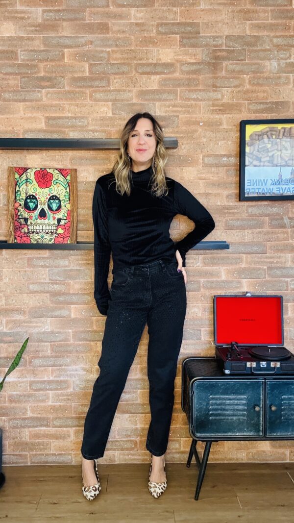 BLUSA VELUDO GOLA ALTA - Imagem 2